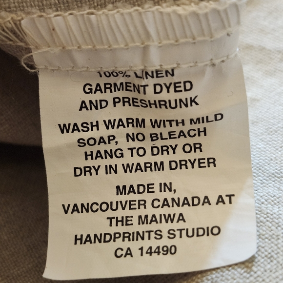 🇨Maiwa Handprints Studio,Minimalist Taupe Shift, 100% Linen Dress with Pockets - Picture 4 of 11